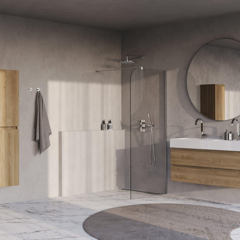 BRAUER Orion Paroi de douche à l'italienne - 100x200cm - verre transparent - revêtement en verre - Chrome brillant SW1476018