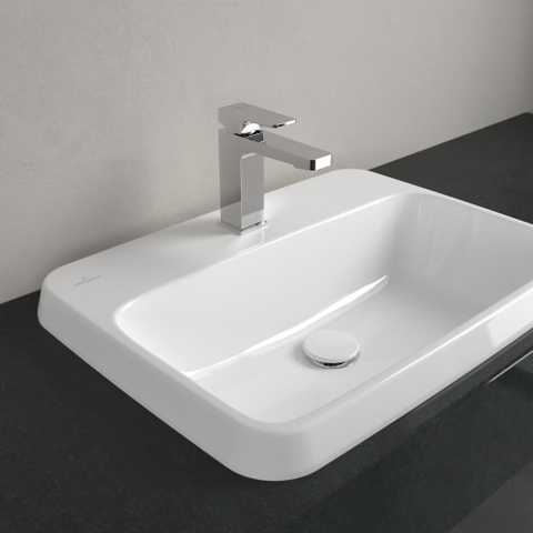Villeroy & Boch Architectura inbouwwastafel - 60x45x17cm Rechthoek - 1 kraangat - zonder overloopgat Ceramic - White Alpine (glans wit) SW762313