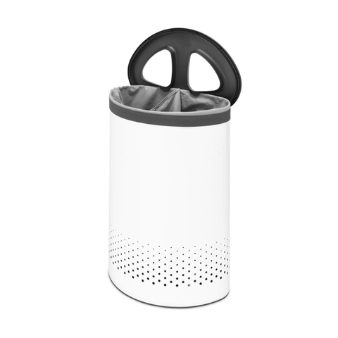 Brabantia Panier à linge 55 litres couvercle en matière synthétique White/Dark Grey SW767539
