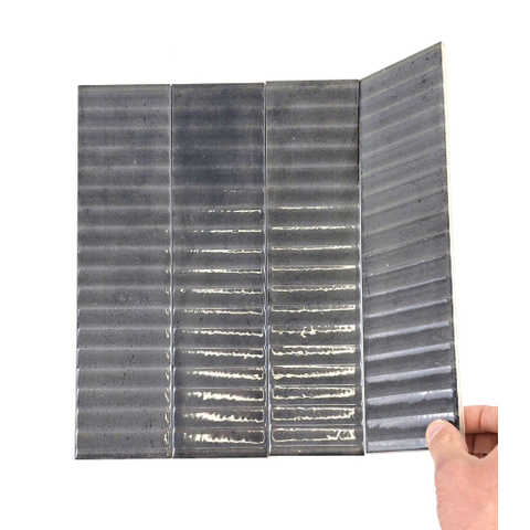Terravito Sileno Pour carreau mural - 30x7.5cm - 8mm - rainuré - Anthracite SW1175359