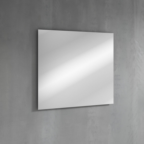 Saniclass Prime Balance Meuble de salle de bain - 80x55x45cm - 1 vasque rectangulaire en céramique blanc - 1 trou de robinet - 2 tiroirs - miroir rectangulaire - noir mat SW916162