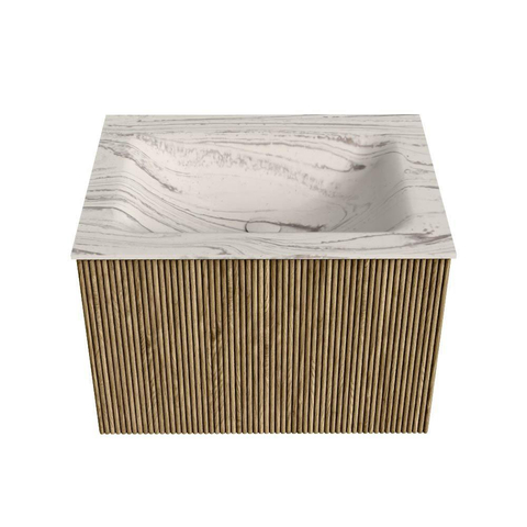 MONDIAZ KURVE-DLUX Meuble de salle de bains 60 cm couleur Dusk avec 1 tiroir et 0 porte. Lavabo CLOUD Central 1 trou de robinet Nata. SW1432358
