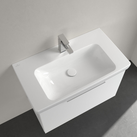 Villeroy & Boch Architectura wastafel - 80x44.5cm - met 1 kraangat - zonder overloop - White Alpine (glans wit) SW1162481
