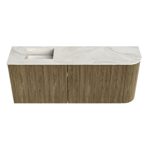 Mondiaz JOYA-DLUX 101.6cm toiletmeubel - ronding rechts kleur Dusk - Wastafel FAYE positie Links Zonder kraangat kleur Ostra. SW1423417