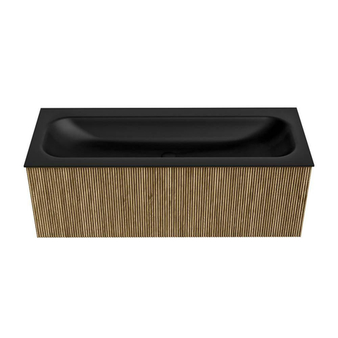 Mondiaz KURVE Badkamermeubelset - 120x46x40cm - 1 lade - wastafel solid surface - midden - zonder kraangat - Dusk SW1415128