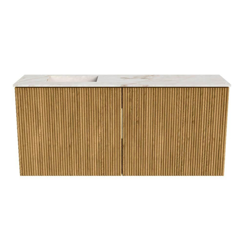 Mondiaz JOYA-DLUX 90cm toiletmeubel - kleur Oak - Wastafel FAYE positie Links Zonder kraangat kleur Frappe. SW1421918