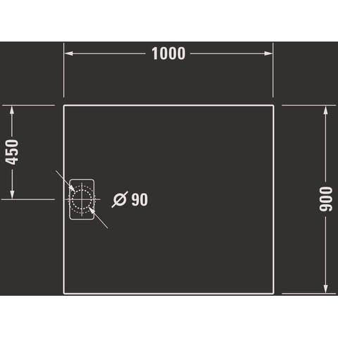 Duravit Stonetto Kunststof douchebak (Solid Surface) rechthoekig - 100x90x5cm - wit SW85967