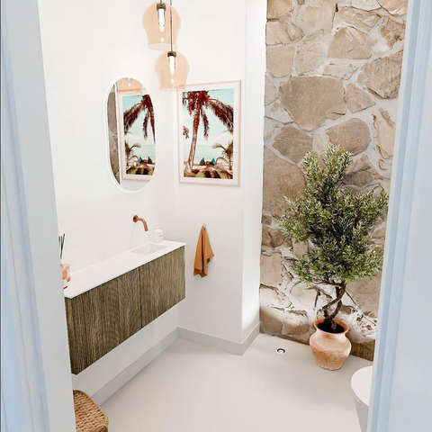 Mondiaz JOYA 100cm toiletmeubel - kleur Dusk - Wastafel FAYE positie Rechts Zonder kraangat kleur Talc. SW1421579