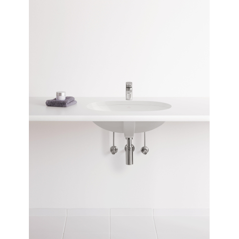 Villeroy & Boch O.novo onderbouwwastafel - 65x35cm - met overloop - zonder kraangatbank - White Alpine (glans wit) 0124154