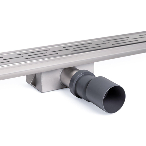 BRAUER Caniveau de douche - cadre d'étanchéité - 100x7x6.7cm - à fond creux - sortie latérale - inox SW6707