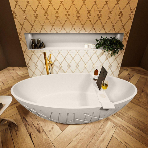 MONDIAZ HOLM Baignoire îlot - 180x85cm - Lin SW491464