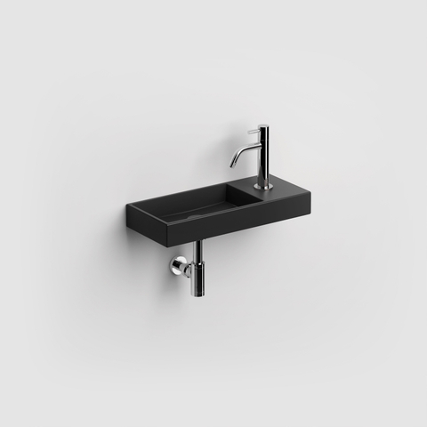 Clou Mini Wash Me lave-mains - 45x19x6cm - céramique - trou robinet droite - noir mat SW9313