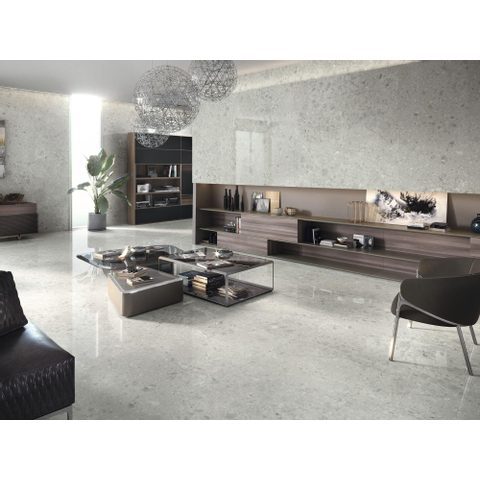 Terravito Mareno carrelage mural et de sol - 80x80cm - 9.5mm - carré - rectifié - terrazzo - gris mat SW454716