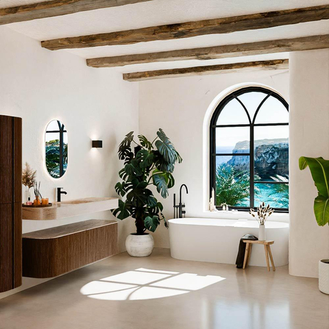 MONDIAZ THOR-DLUX 160cm meuble de salle de bains arrondi gauche + droite couleur Walnut avec 1 tiroir et 2 portes. Vasque suspendue CLOUD Milieu 1 trou de robinet couleur Saba. SW1465350