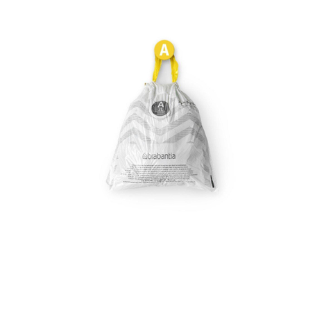 Brabantia PerfectFit Poubelle sac à déchets avec fermeture par ruban adhésif code A, 3 litres, 10 pièces/rouleau SW767530