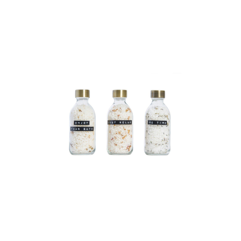 Wellmark Giftbox Badzout 3-delig - Helder Glas - Messing Dop - JUST RELAX SHOWROOMMODEL SHOW26558