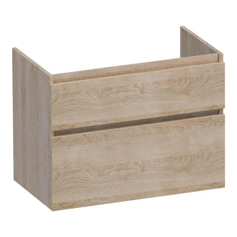 BRAUER Delight meuble sous-lavabo - 80x46x60cm - 2 tiroirs softclose - sans poignée - 1 découpe pour siphon - Sunlit SW1199406