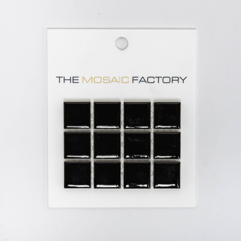 ÉCHANTILLON The Mosaic Factory Barcelona carreau mosaïque 2,3x2,3x0,6cm carreau mural pour intérieur et extérieur carré porcelaine noir SW861976