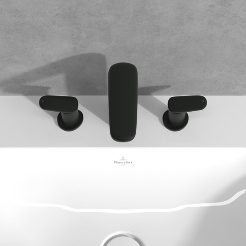 Villeroy & Boch Antao 3 gats wastafelmengkraan - met push open plug - Brushed Nickel (rvs) SW974182