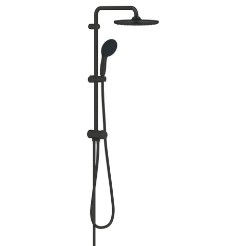 Grohe Vitalio Start QuickFix 250 Flex Regendoucheset - 25cm - hoofddouche - 2 straalsoorten - ronde handdouche - 2 straalsoorten - met omstelkraan - matte black (mat zwart) SW1126462