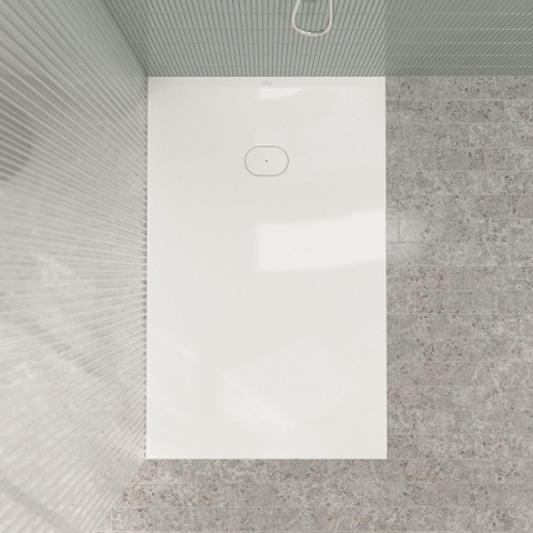 Villeroy & Boch Ecora douchebak - 160x100x4.5cm - afvoer korte zijde - white alpine (wit) SW1558913