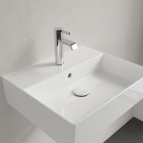 Villeroy & Boch memento 2.0 wastafel - 50x42cm - met overloop - 1 kraangat - White Alpine (glans wit) SW354332