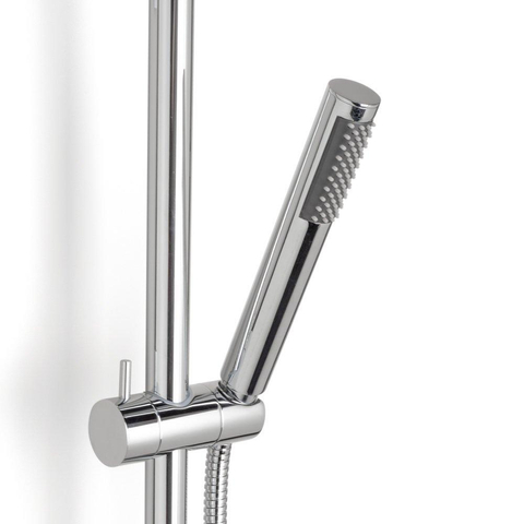 Wiesbaden Caral set de douche pluie - 25cm - rond - apparent - avec inverseur - avec barre de douche - chromé SW10555