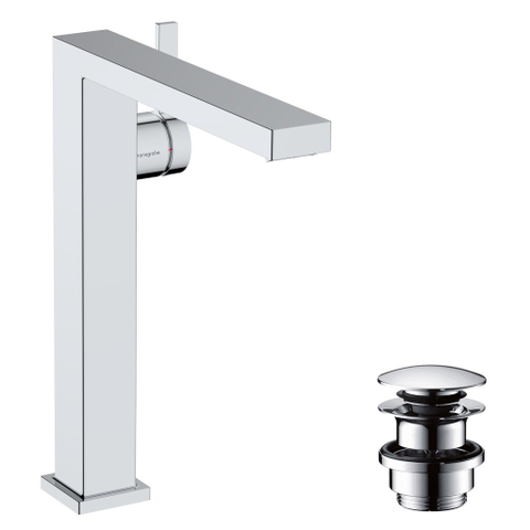 Hansgrohe Tecturis E Eengreeps wastafelkraan - 240 Fine - coolstart - voor waskommen - met afvoerplug - hoogglans chroom SW918534