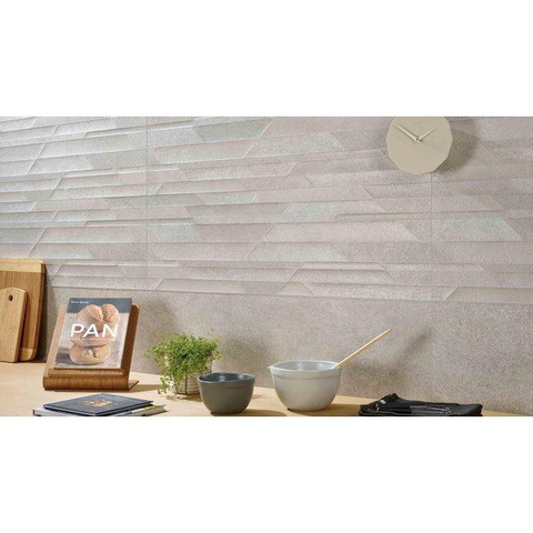 ÉCHANTILLON Ceralto Gavira Plank Carrelage mural 32x100cm 9.7mm rectifié pâte blanche Gris SW912252