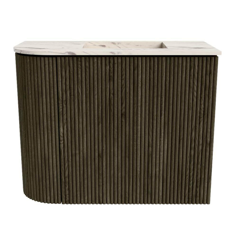 Mondiaz JOYA-DLUX 51.6cm toiletmeubel - ronding links kleur Shadow - Wastafel FAYE positie Rechts Zonder kraangat kleur Nata. SW1424987