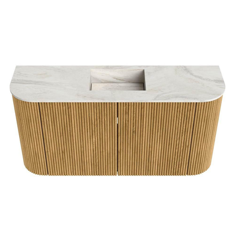 Mondiaz JOYA-DLUX 83.2cm toiletmeubel - ronding links en rechts kleur Oak - Wastafel FAYE positie Midden Zonder kraangat kleur Ostra. SW1422245