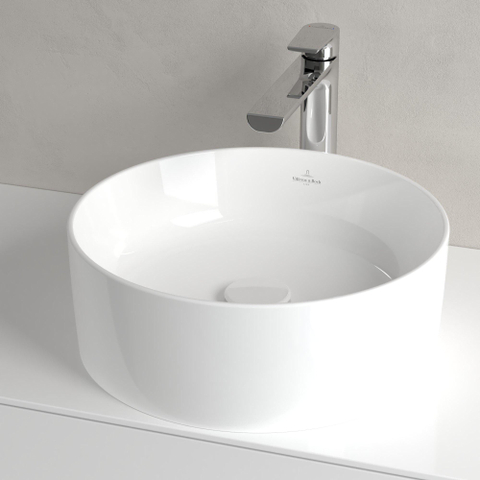 Villeroy & Boch Collaro opzetwastafel rond - diameter 40cm - zonder overloop - zonder kraangat - White Alpine (glans wit) SW336042