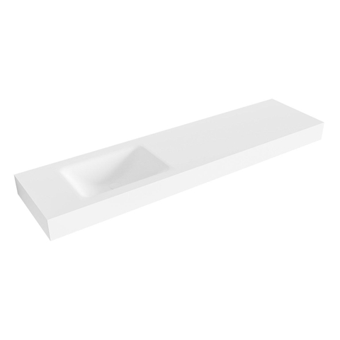 Mondiaz CLOUD wastafel - 180x46x12cm - wasbak links - zonder kraangat - talc (wit) SW433658