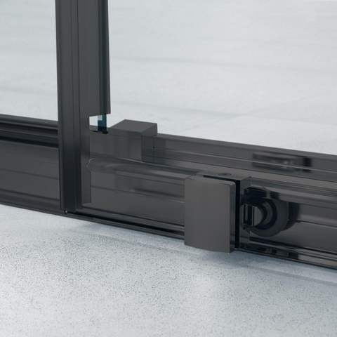 Marenza Slide Porte coulissante Quick Fit - 100x190cm - verre de sécurité 6mm - profilé alu - anti-calcaire - noir mat SW491643
