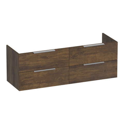 BRAUER Elevate meuble sous-lavabo 140 sans poignées de dessus 4 tiroirs à fermeture douce et 2 découpes pour siphon - Grove SW1200103
