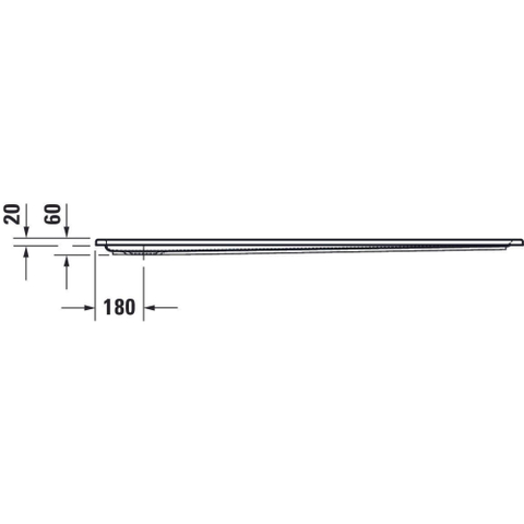Duravit Starck Slimline Kunststof douchebak acryl rechthoekig - 160x80x6cm - wit SW472342