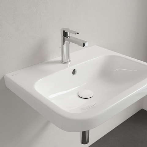 Villeroy & Boch Architectura wastafel onderzijde - geslepen - 60x47cm - met kraangat - met overloop - White Alpine (glans wit) 1025266