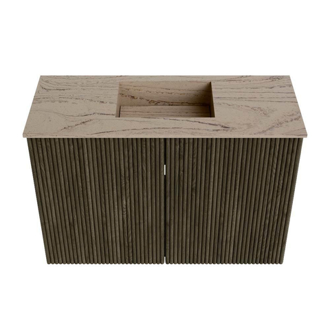 Mondiaz JOYA-DLUX 60cm toiletmeubel - kleur Shadow - Wastafel FAYE positie Midden 1 kraangat kleur Arena. SW1424792
