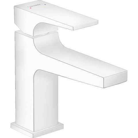 Hansgrohe Metropol toiletkraan 100 met push open waste met voorsprong vaste uitloop 12.7cm mat wit SW297553