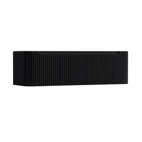 H&R Badmeubelen Juice Wastafelonderkast - 140x45x40cm - afgeronde hoeken - 3D-front - 2 lades - geïntegreerde greep - zwart mat SW1259358