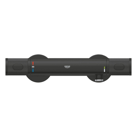 Grohe Precision Feel Doucheset - thermostatische douchekraan - 31.3cm - Vitalio Joy glijstangset - 60cm - ronde handdouche - 3 straalsoorten - matte black (mat zwart) SW1565486