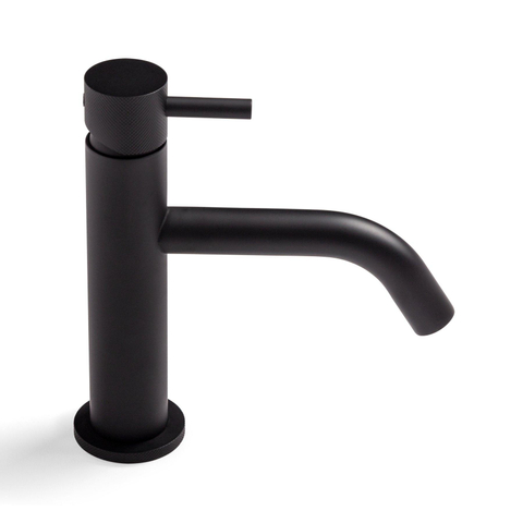 Crosswater MPRO Wastafelkraan - met geribbeld design - zonder waste - mat zwart SW209241