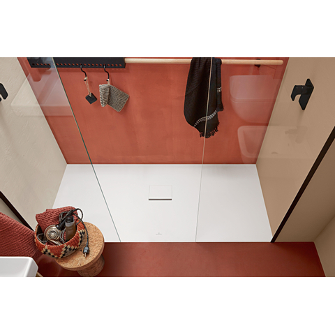 Villeroy & Boch Squaro infinity kunststof douchebak quaryl rechthoekig - 180x80x4cm - Stone White (mat wit) SW228356