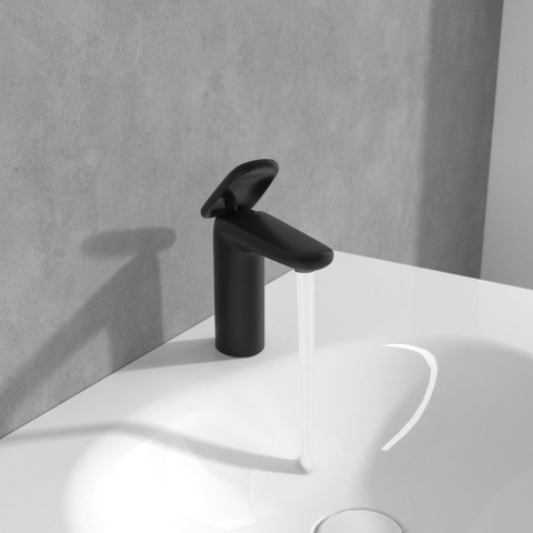 Villeroy & Boch Antao 1 greeps wastafelkraan - 140mm - met push open afvoergarnituur - mat zwart SW974159