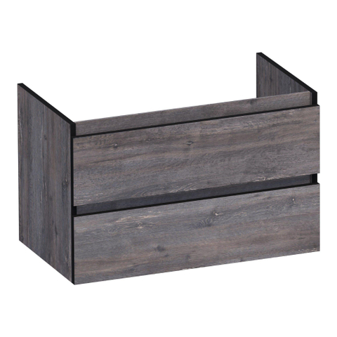 BRAUER Joy Edge meuble de salle de bains sous-lavabo 80 2 tiroirs softclose - sans poignées - 1 découpe pour siphon - Driftwood SW1200929