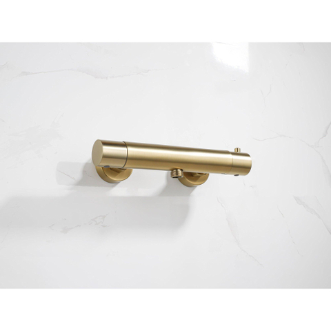Fortifura Calvi douchekraan - met glijstangset - met staafhanddouche - gladde doucheslang - PVD - geborsteld messing (goud) SW811917
