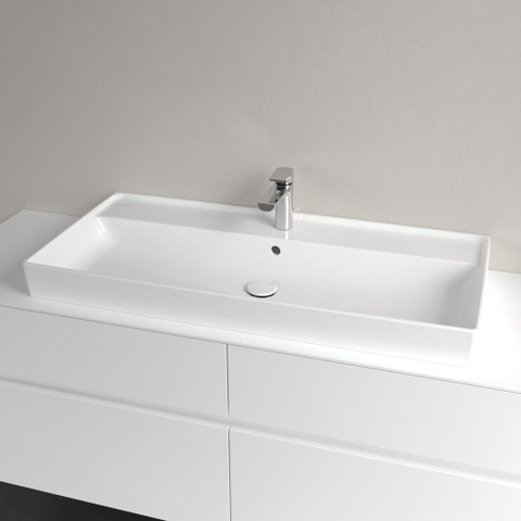 Villeroy & Boch Collaro meubelwastafel - 100x47cm - met overloop - 1 kraangat CeramicPlus - White Alpine (glans wit) SW358336