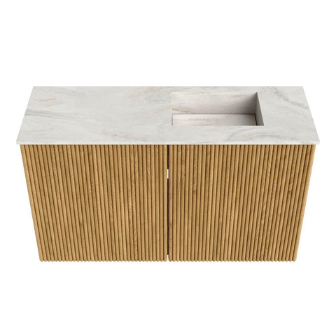 Mondiaz JOYA-DLUX 70cm meuble de salle de bains - couleur Oak - Vasque FAYE position Droite 1 trou de robinet couleur Ostra. SW1422203