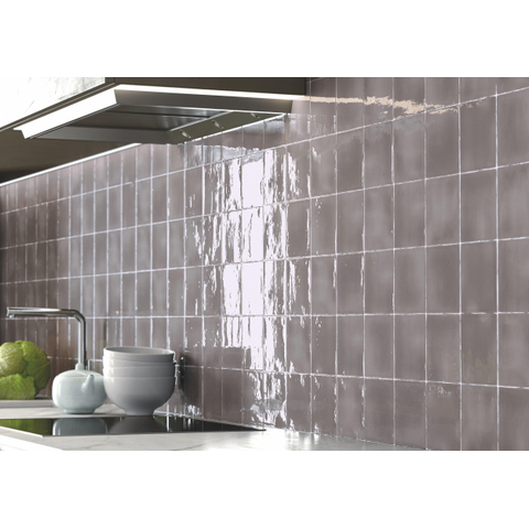 Terravito Viondo carreau mural - 13x13cm - 10mm - Carré - Gris Brillant SW542673