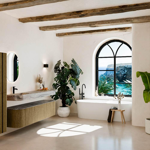 MONDIAZ THOR-DLUX 180cm meuble de salle de bains arrondi gauche + droite couleur Dusk avec 2 tiroirs et 2 portes. Vasque suspendue CLOUD Gauche 1 trou de robinet couleur Sombra. SW1466347
